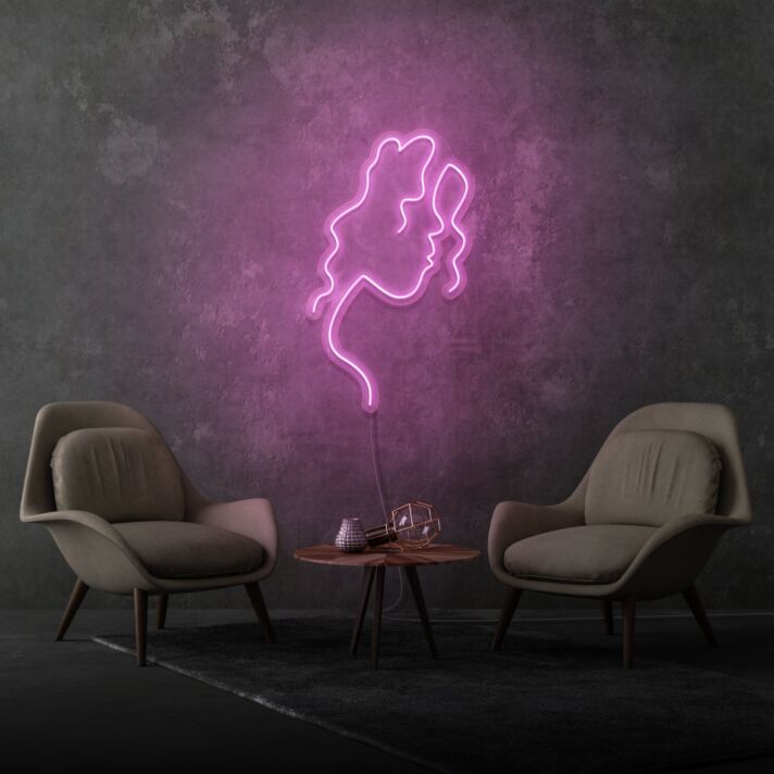 Woman Face Side Profile Aesthetic Neon Artistic Beauty and Grace