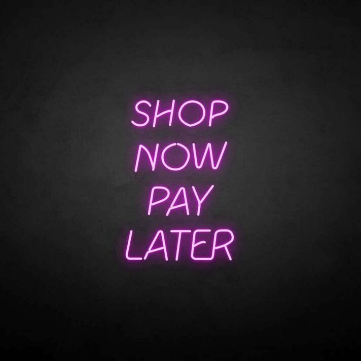 Buy now pay later neon sign