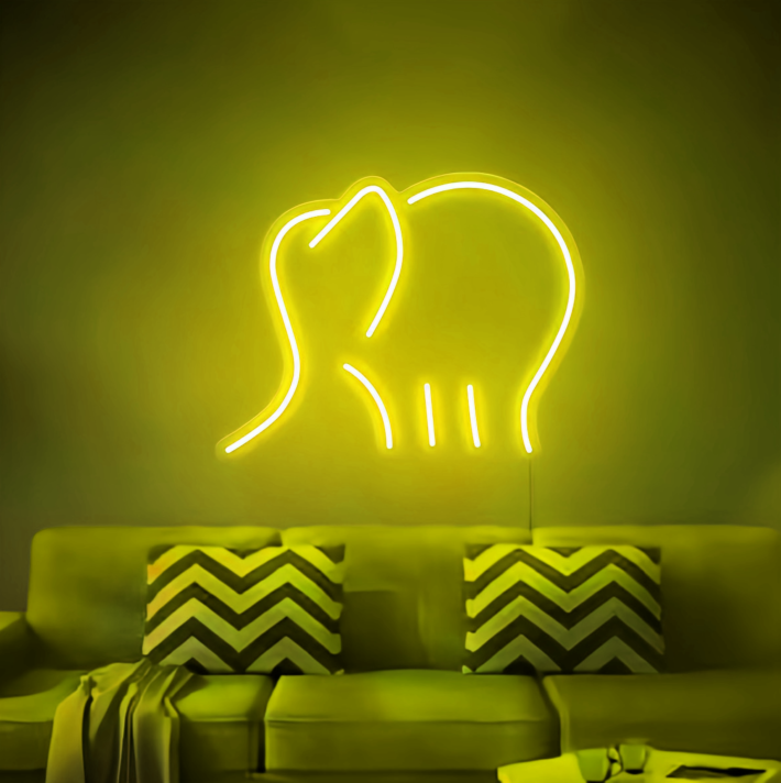 Elegant Elephant Neon Light