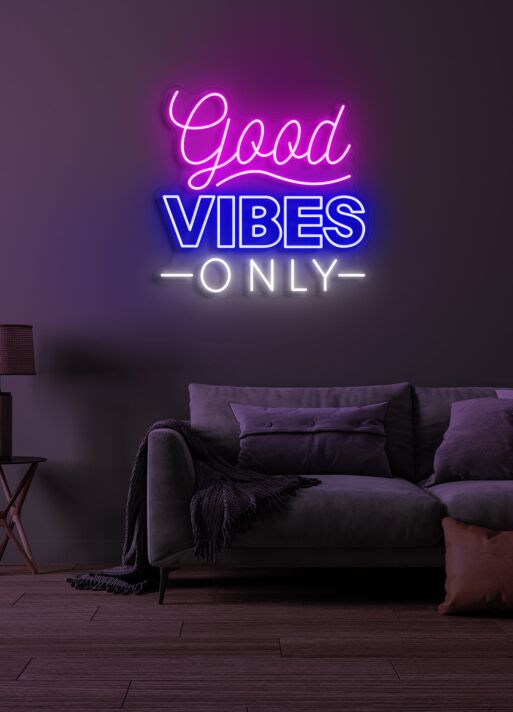 Good Vibes Only Neon Radiating Positivity and Cheer