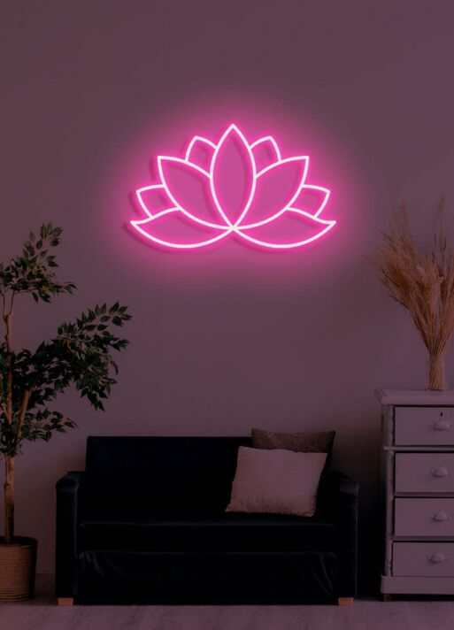 Lotus Neon Enlightenment and Purity in Radiant Form