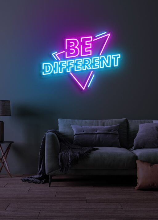 Be Different Neon Encouragement to Embrace Individuality