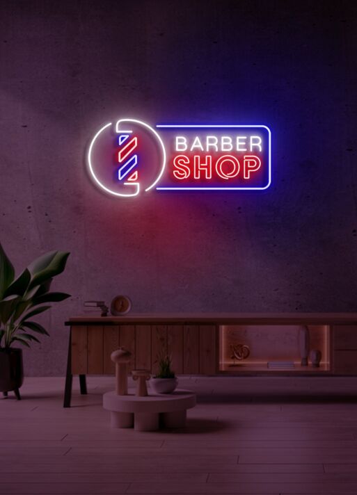 Customize Barber Shop Neon Classic and Stylish, Perfect for Traditional and Modern Barber Shops