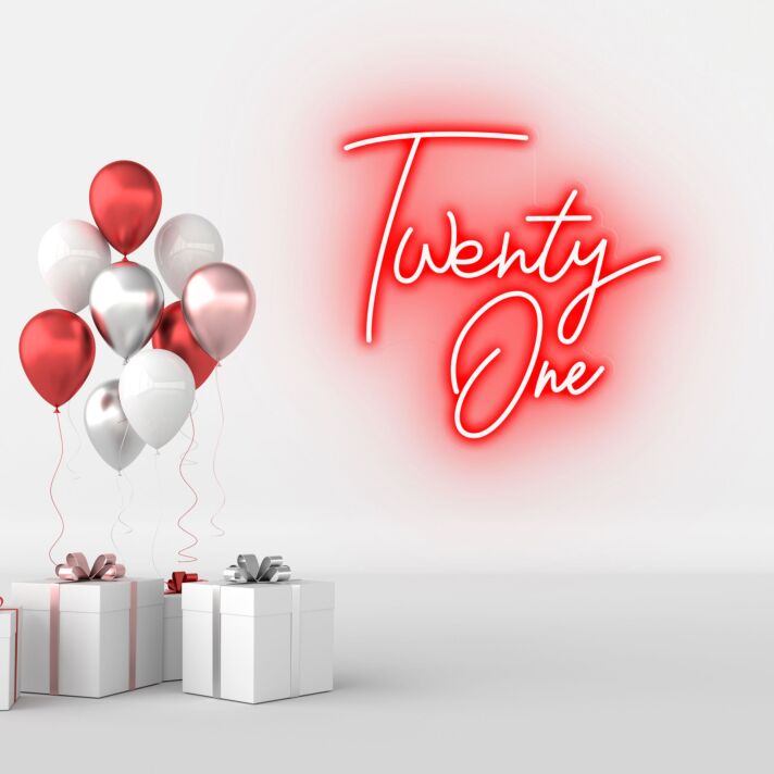 Twenty One Celebrating Legal Age with Neon Flair