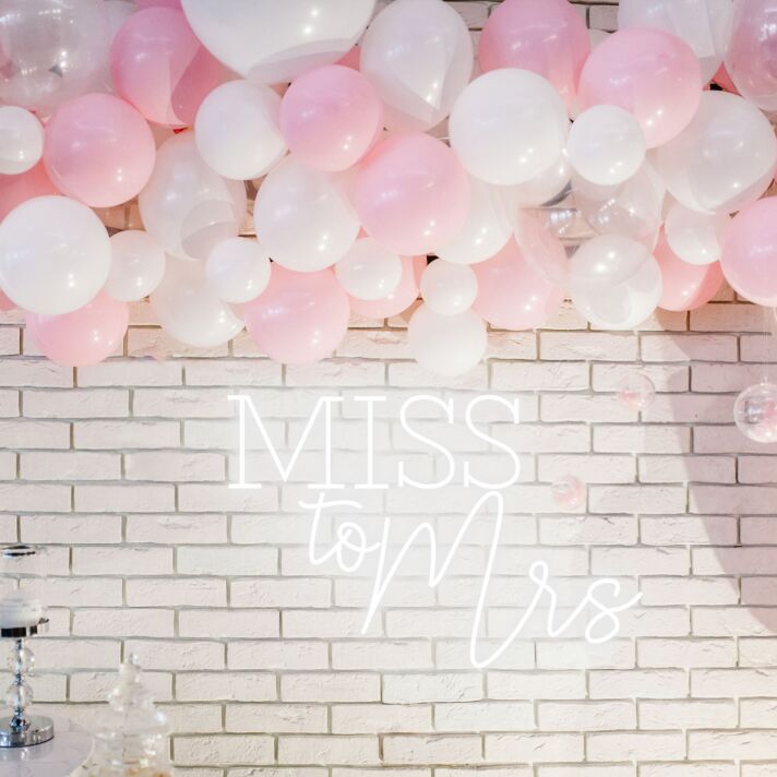 Miss to Mrs Bridal Transition Beautifully Lit in Neon