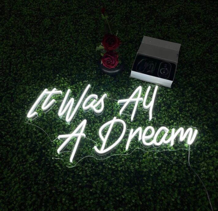 It was all a dream Reflect on Dreams and Aspirations with Dreamy Neon