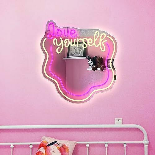 Self-Adoration Wavy Neon Mirror - Love Yourself