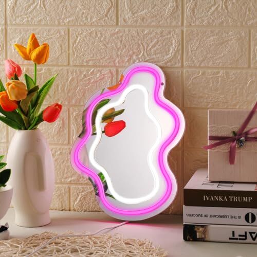 Irregular Waves Neon Mirror Sign