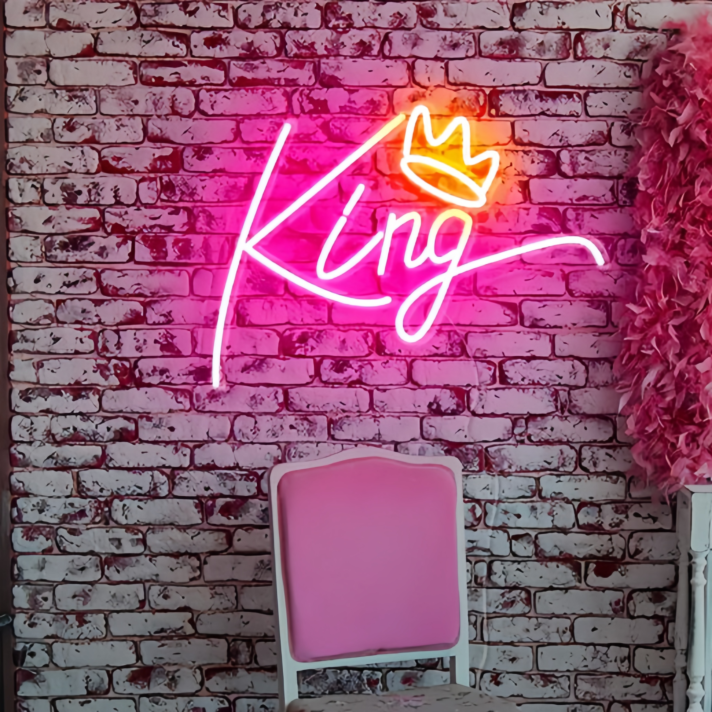 King Crown Neon Sign Illuminate Your Space with Majestic Royalty
