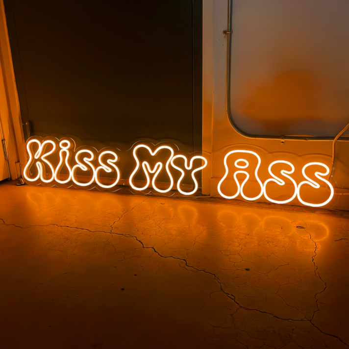 Kiss My Ass Neon Sign Add a Bold Statement to Your Space