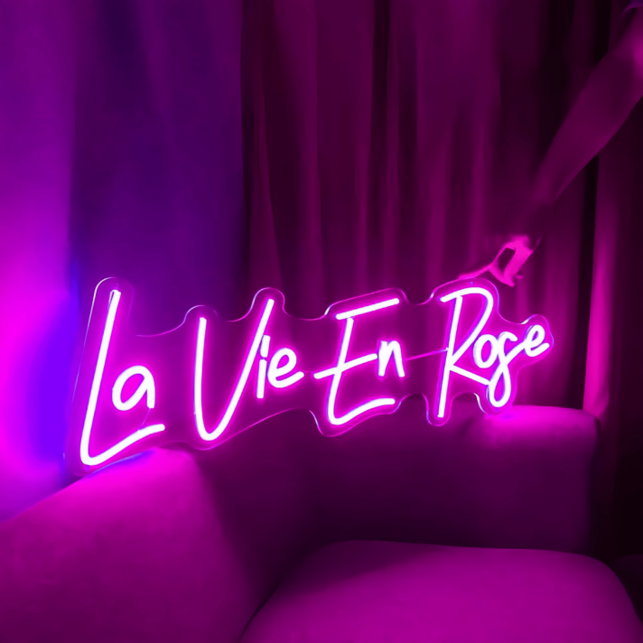 La Vie En  Rose Neon Sign: Illuminate Your Love Story