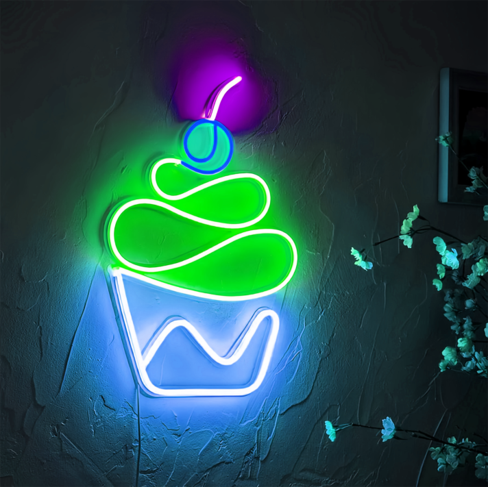 Cupcake: Illuminate Your Space with Neon Sweetness