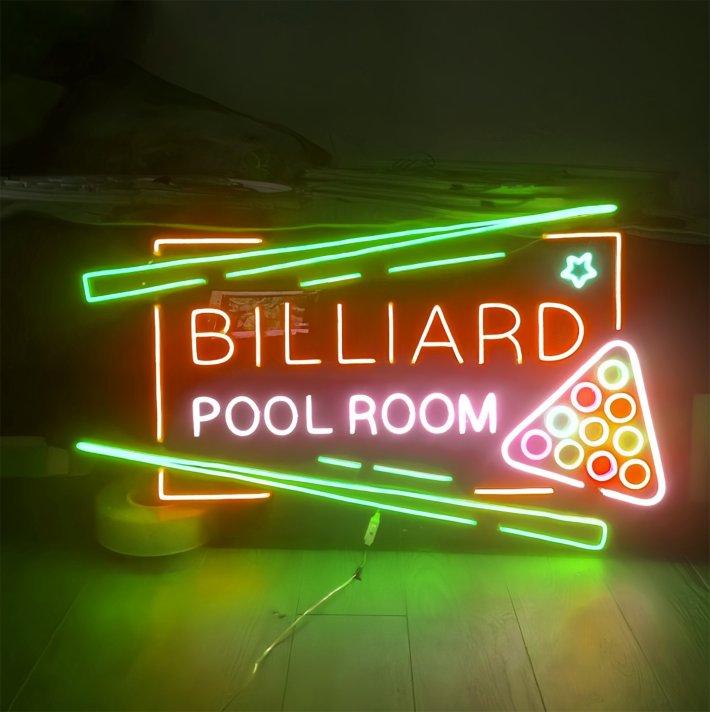 Customize Billard Pool Room: Illuminate Your Space with Neon Entertainment
