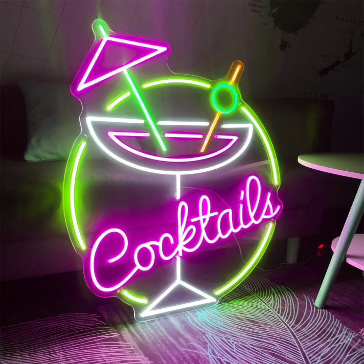 Customize Cocktails Bar: Illuminate Your Space with Neon Mixology