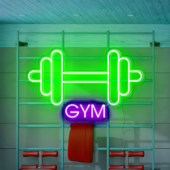 Customize Dumbbell GYM: Illuminate Your Space with Neon Fitness