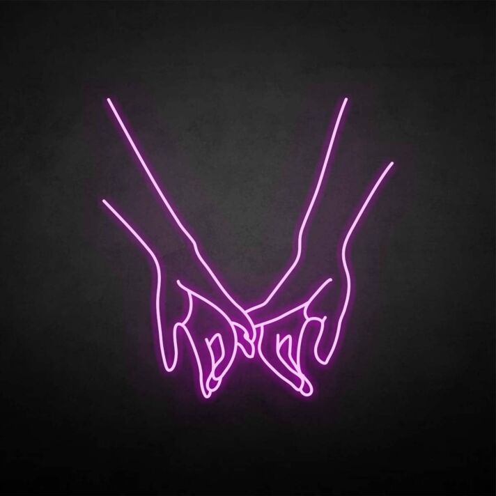 'Hands with love' neon sign