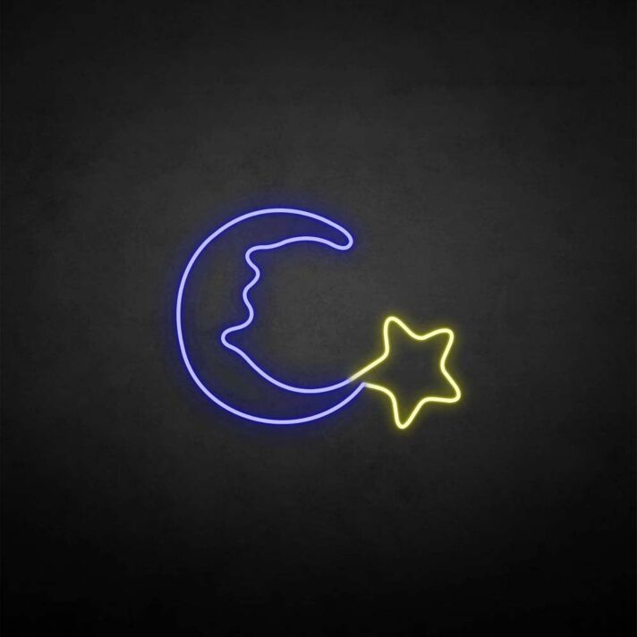 Moon and star2' neon sign