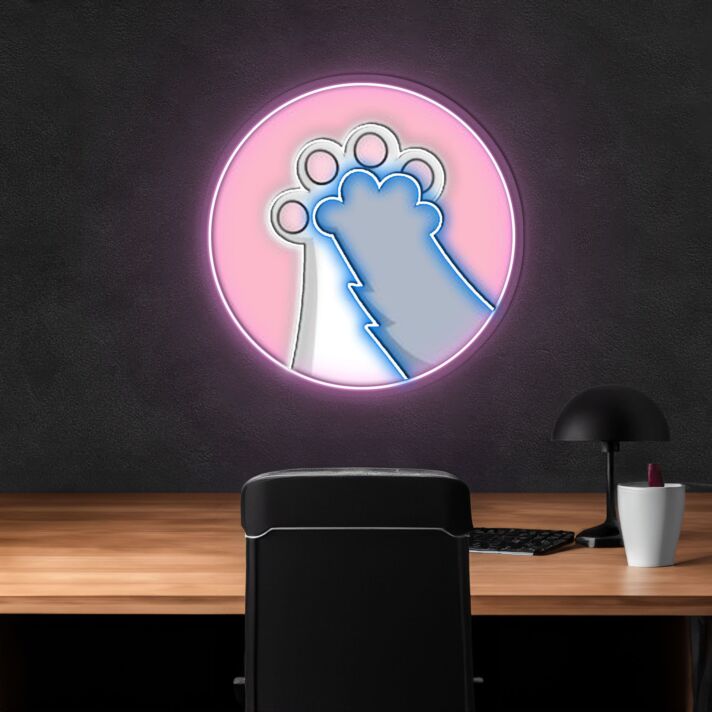 Pink Catculator Neon Sign X Acrylic Artwork