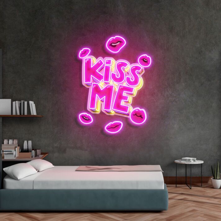 Kiss Me Led Neon Acrylic Artwork