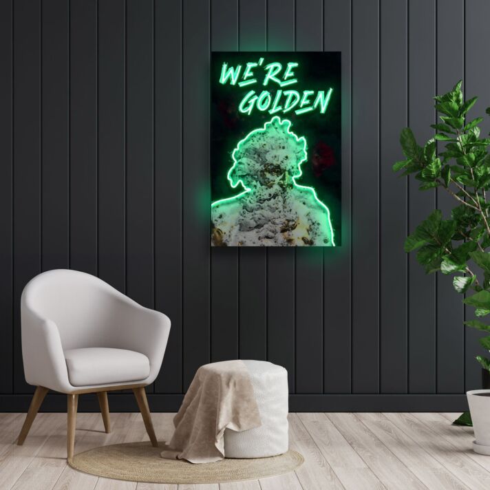 Were Golden Neon X Acrylic Artwork