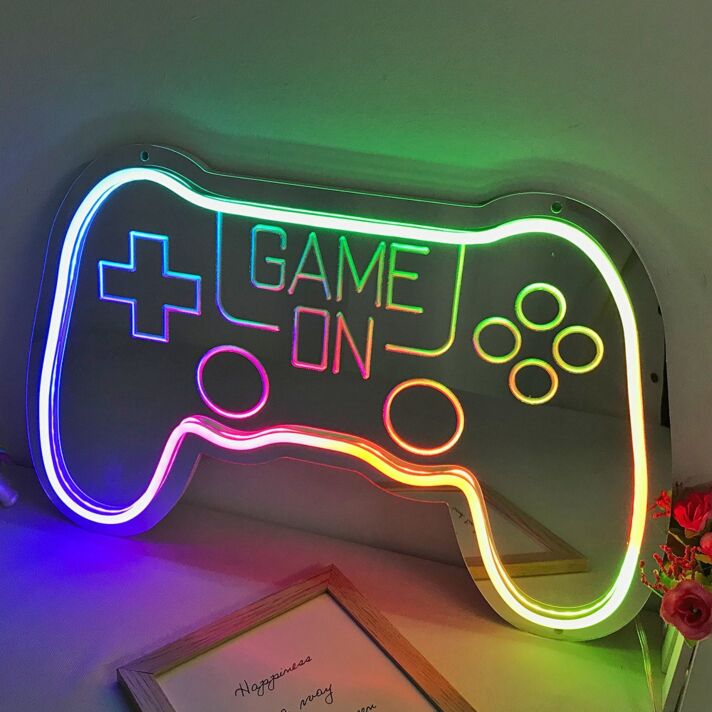 Gamer's Delight Colorful Mirror Neon Signs