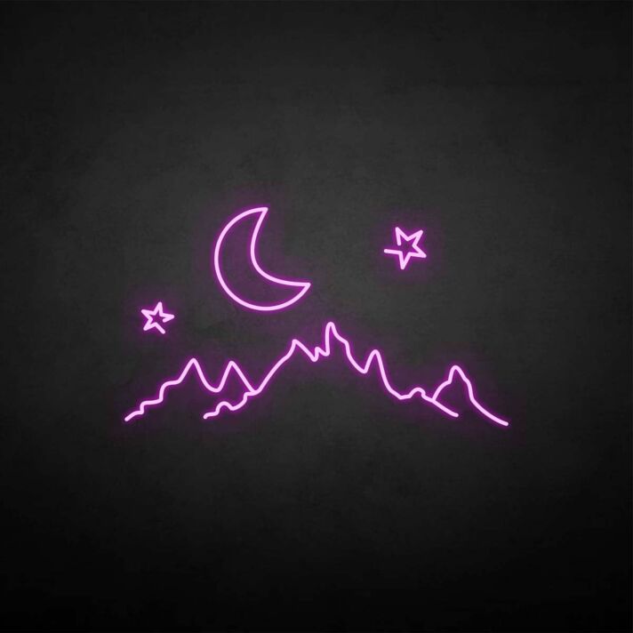 'Moon & Mountain' neon sign