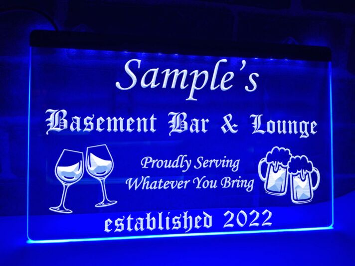 Basement Bar and Lounge Personalized Hanging Neon Sign