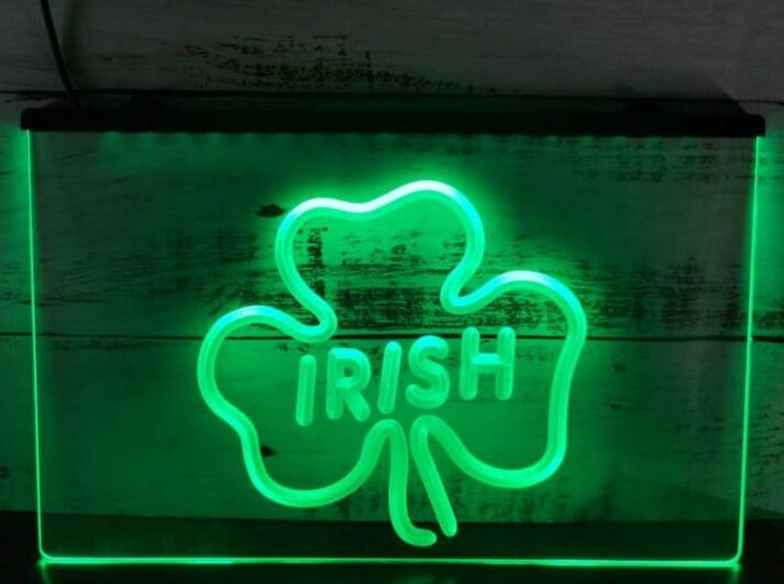 Irish Shamrock Hanging Neon Sign