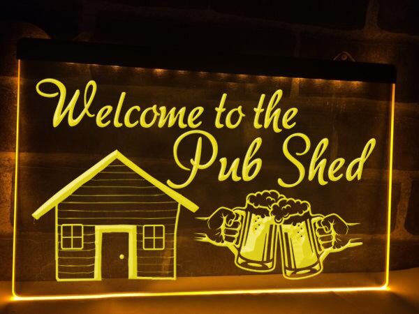 Pub Shed Hanging Neon Sign