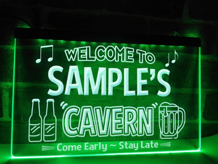 Welcome to My Cavern Personalized Hanging Neon Sign