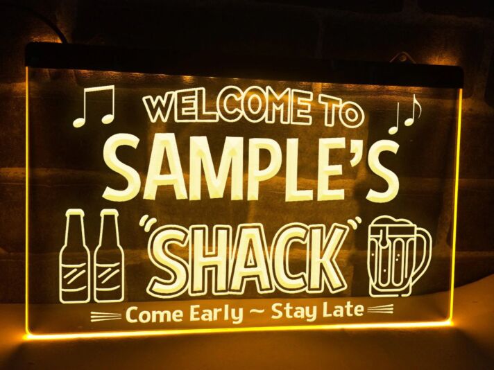 Welcome to My Shack Personalized Hanging Neon Sign