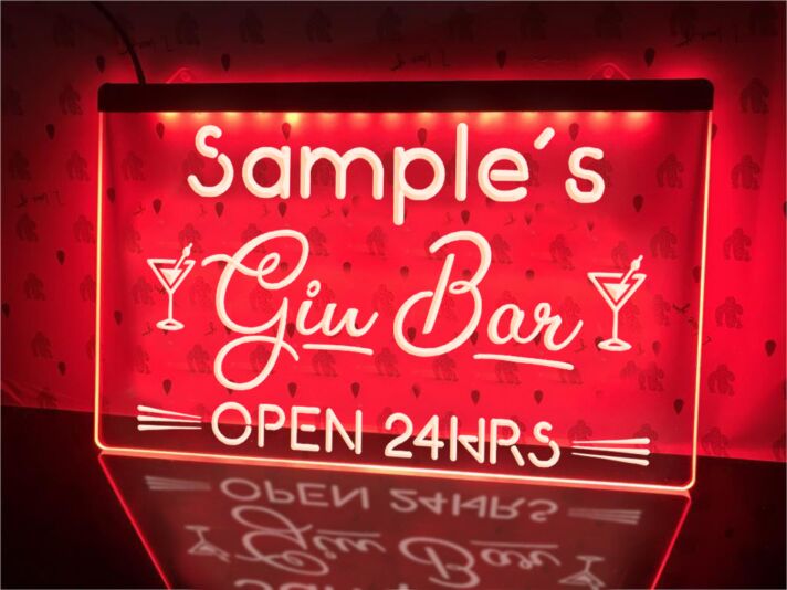 Gin Bar Personalized Hanging Neon Sign