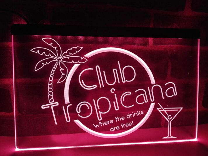 Club Tropicana Bar Hanging Neon Sign