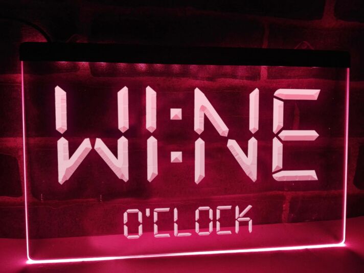Wine O'clock Hanging Neon Sign