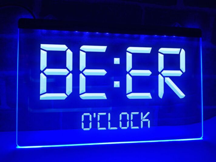 Beer O'clock Bar Hanging Neon Sign