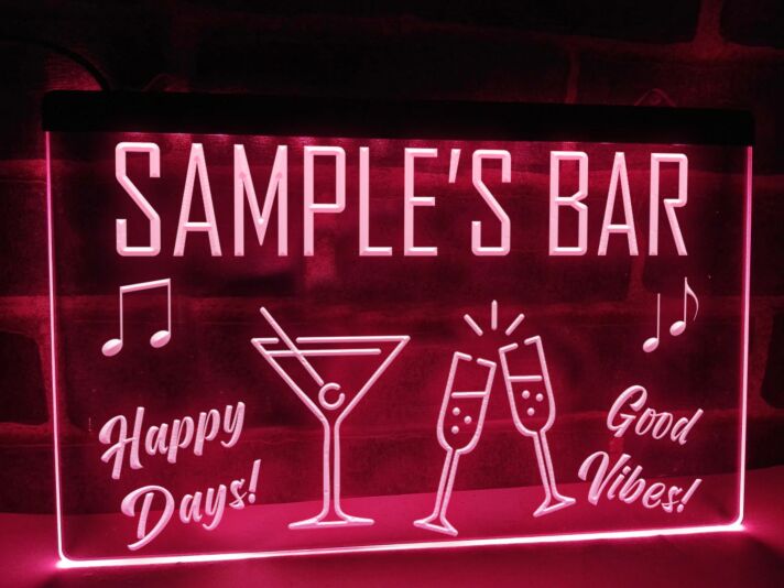 Happy Days Bar Personalized Hanging Neon Sign