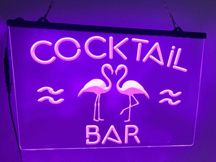 Flamingo Cocktail Bar Hanging Neon Sign