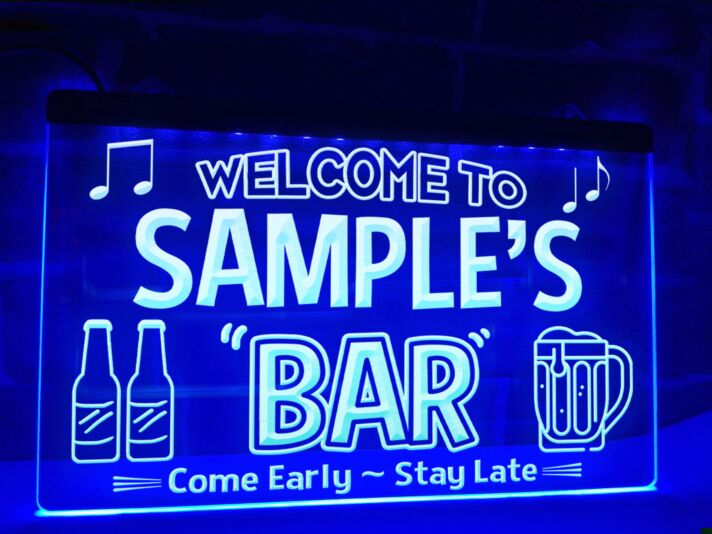 Welcome to My Bar Personalized Hanging Neon Sign