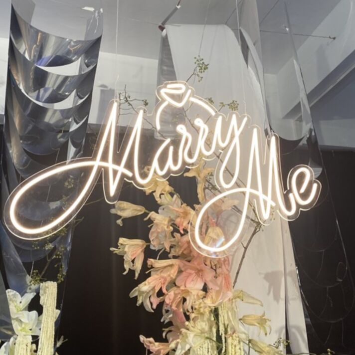 Marry Me Romantic Wedding Letters Style 1 Neon Sign