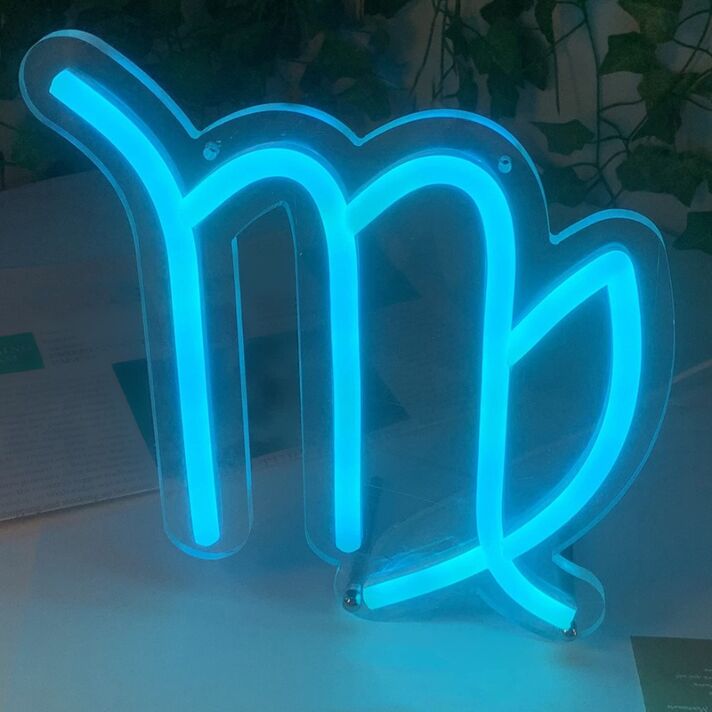 Virgo Zodiac Sign Neon