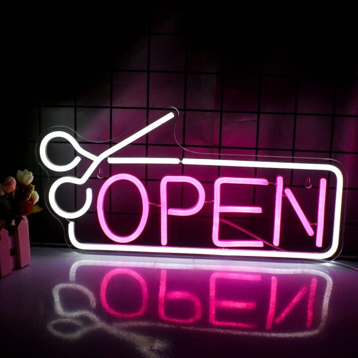 Customize Barbershop Open Neon Sign