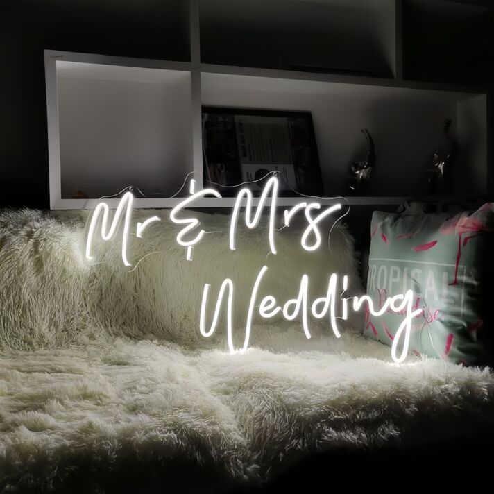 Mr and Mrs Wedding Decor Neon Sign