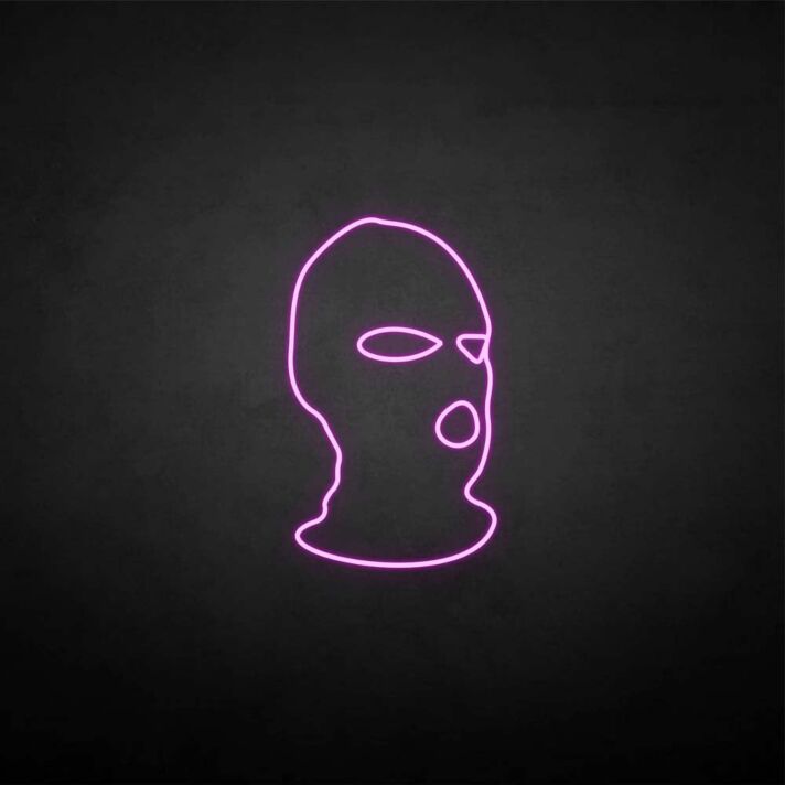 Masked man' neon sign