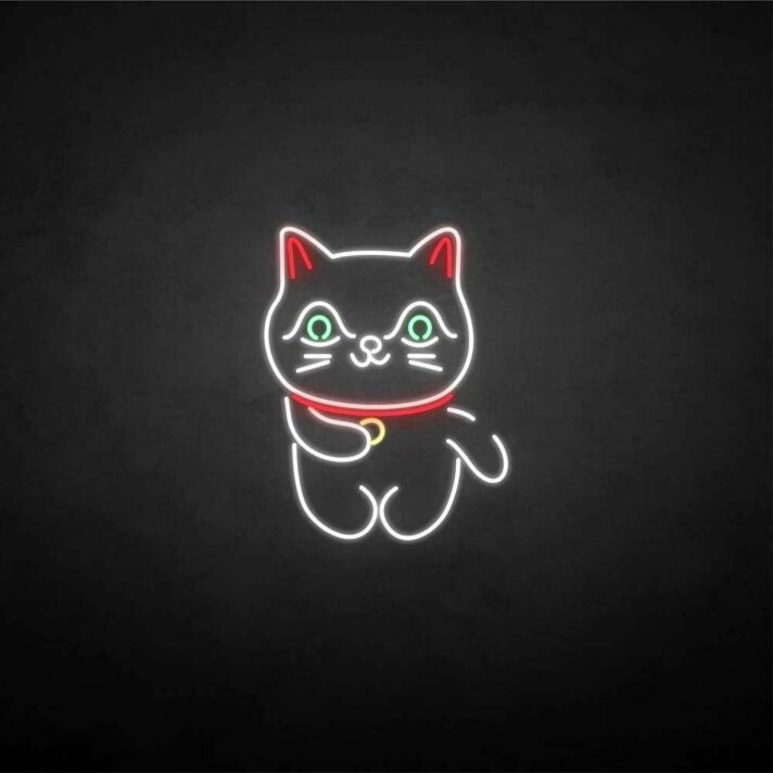 'Lucky Cat' neon sign