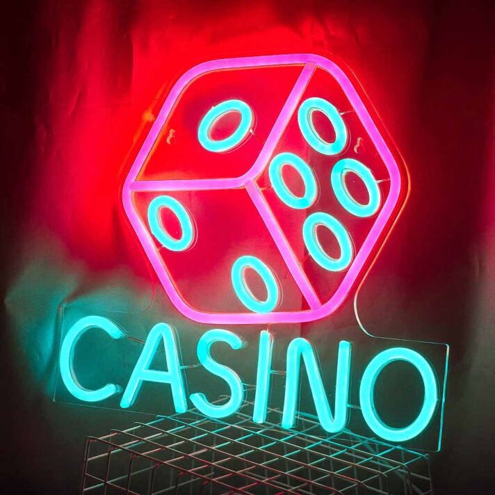 Customize Casino Dice Game Night Neon Sign