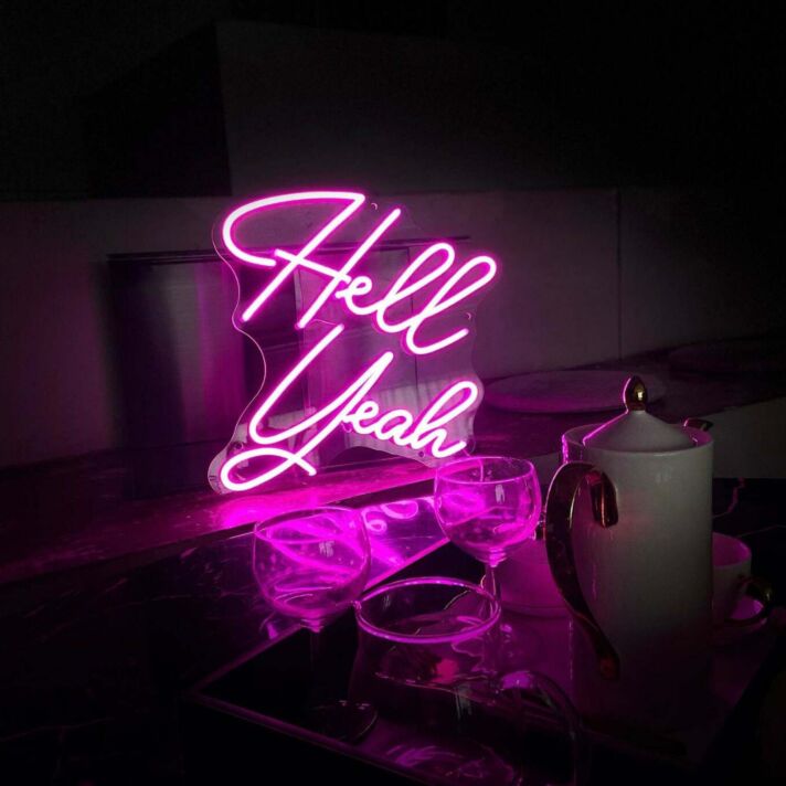 Hello yeah neon sign