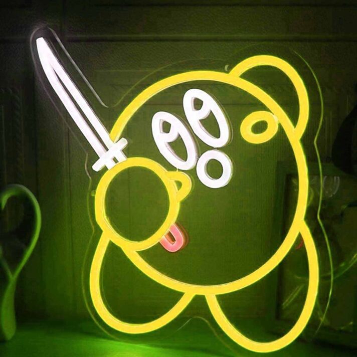 Kirby with a Katana Sword LED Neon Light