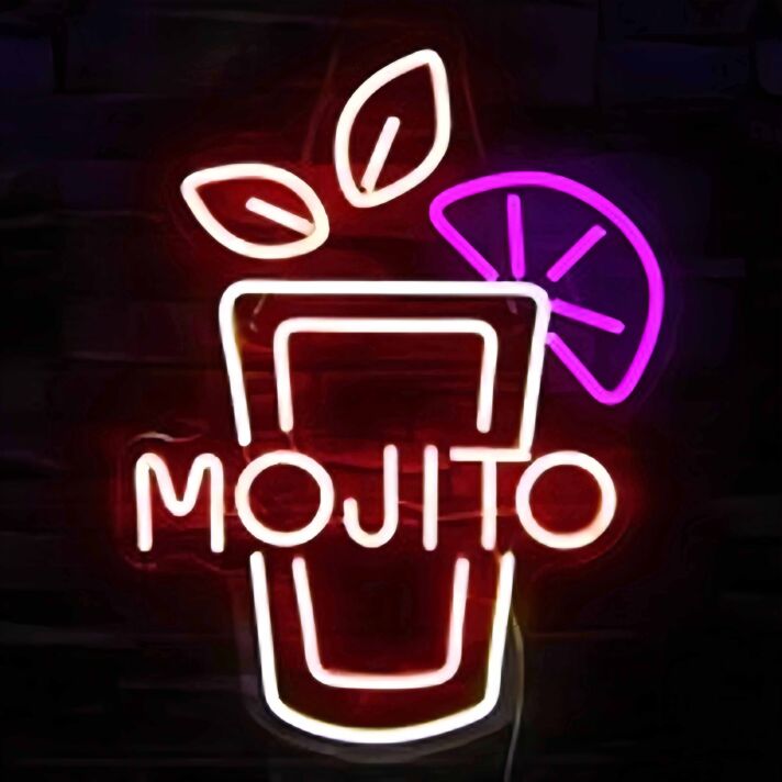 Tasty Bright Lemon Mojito Neon Sign