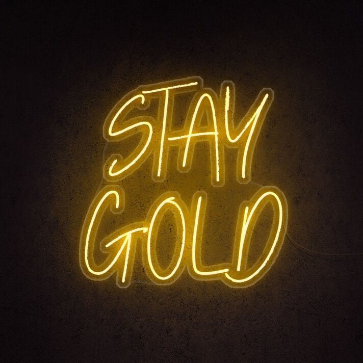 Stay Gold Neon Sign for Inspirational and Positive Decor