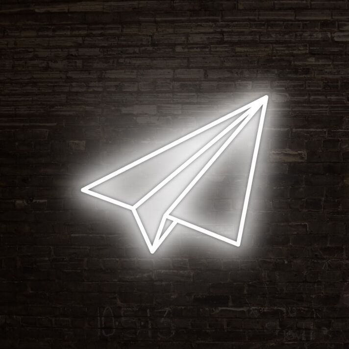 Paper Plane Neon Sign for Fun and Whimsical Decor